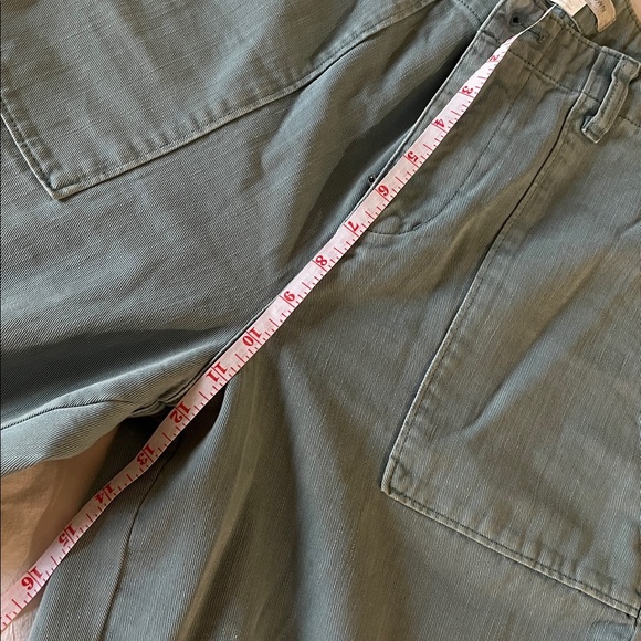 Outerknown Wide Leg Cropped Pants sz 27 sage green/green grey - Picture 5 of 8